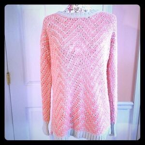 3 for $18 Aeropostale Salmon and Tan High Low Long Sweater‎ M